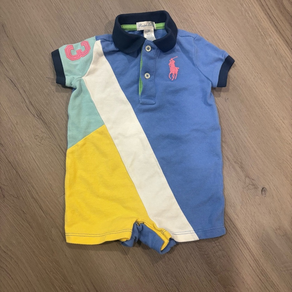 Ralph Lauren Kids Polo in Blue, Yellow, and Cream